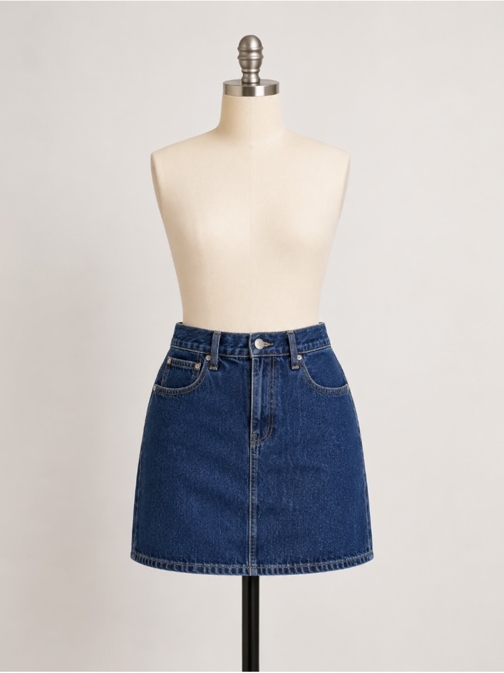 Madewell Rigid Denim A-Line Mini Skirt Dark Wash Size 32 NWT